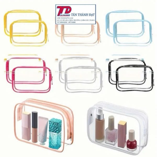 Túi PVC trong suốt đựng mỹ phẩm, làm quà tặng.